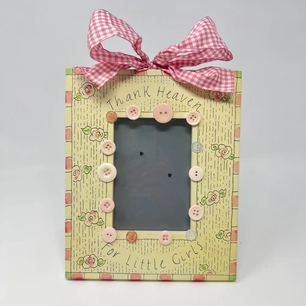 Exposures Thank Heaven for Little Girls Photo Picture Frame Wood 4x6 Gingham